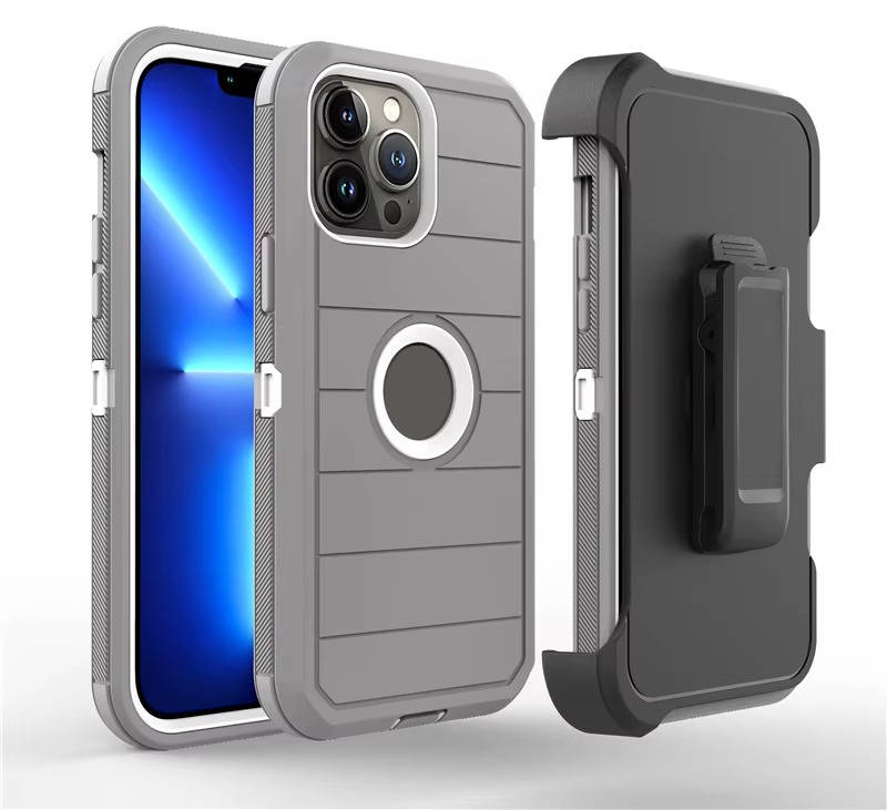 Shockproof Defender Case for iPhone 15 16 17 Pro Max, Heavy Duty 4 Layer Phone Case with Holster Kickstand
