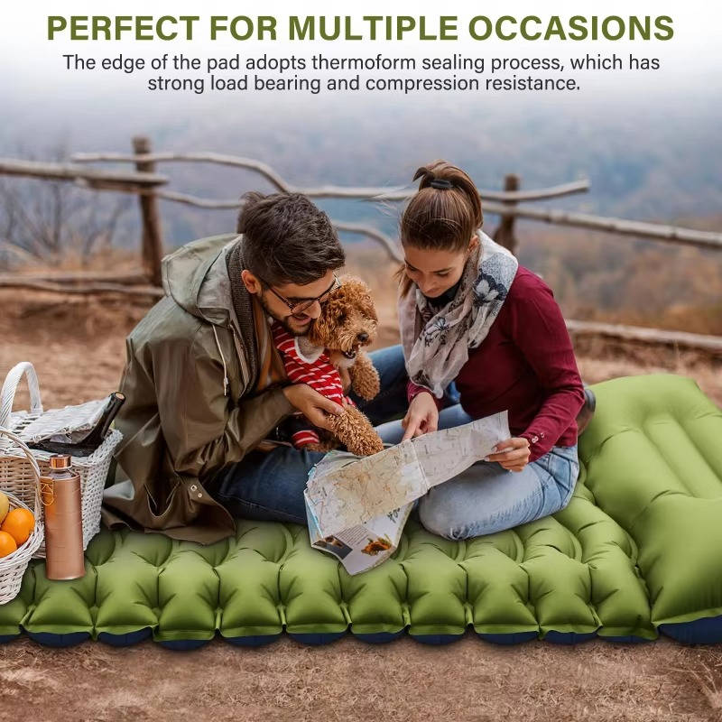 Ultralight Inflatable Sleeping Pad for Camping with Pillow Built in