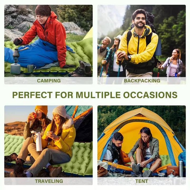 Ultralight Inflatable Sleeping Pad for Camping with Pillow Built in