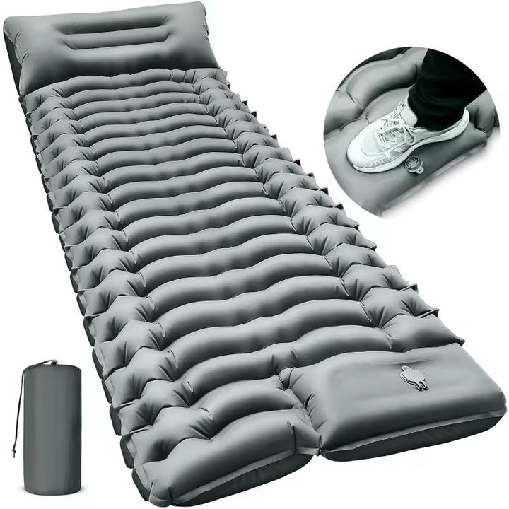 Ultralight Inflatable Sleeping Pad for Camping with Pillow Built in