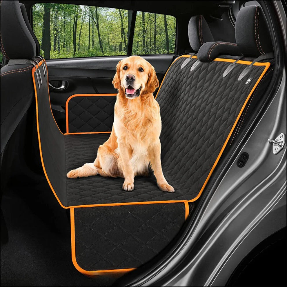 Pet Car Seat Bridge with Rigid Support Base and Headrest Straps