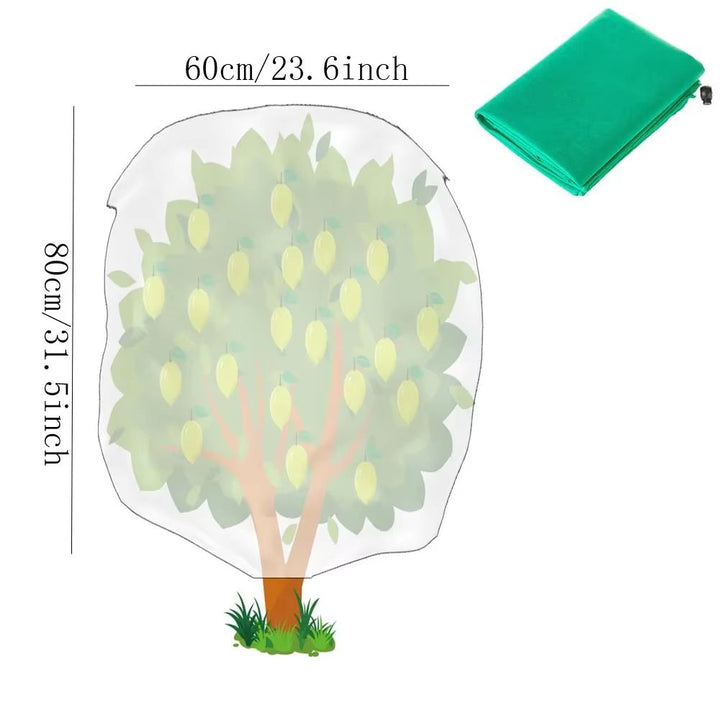 Breathable Plant Frost Cover with Zipper and Drawstring Closure