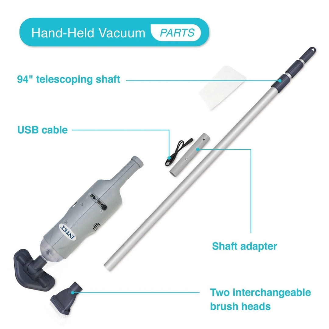 Cordless Handheld Pool Vacuum with Brush Attachments for Above Ground Pools