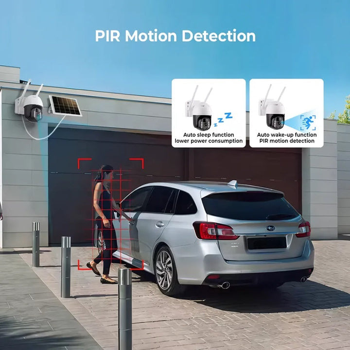 2K Solar-Powered WIFI PTZ Camera with Auto-Tracking and Night Vision