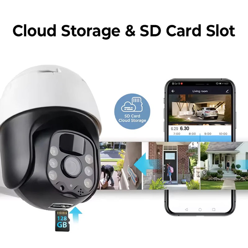 2K Solar-Powered WIFI PTZ Camera with Auto-Tracking and Night Vision
