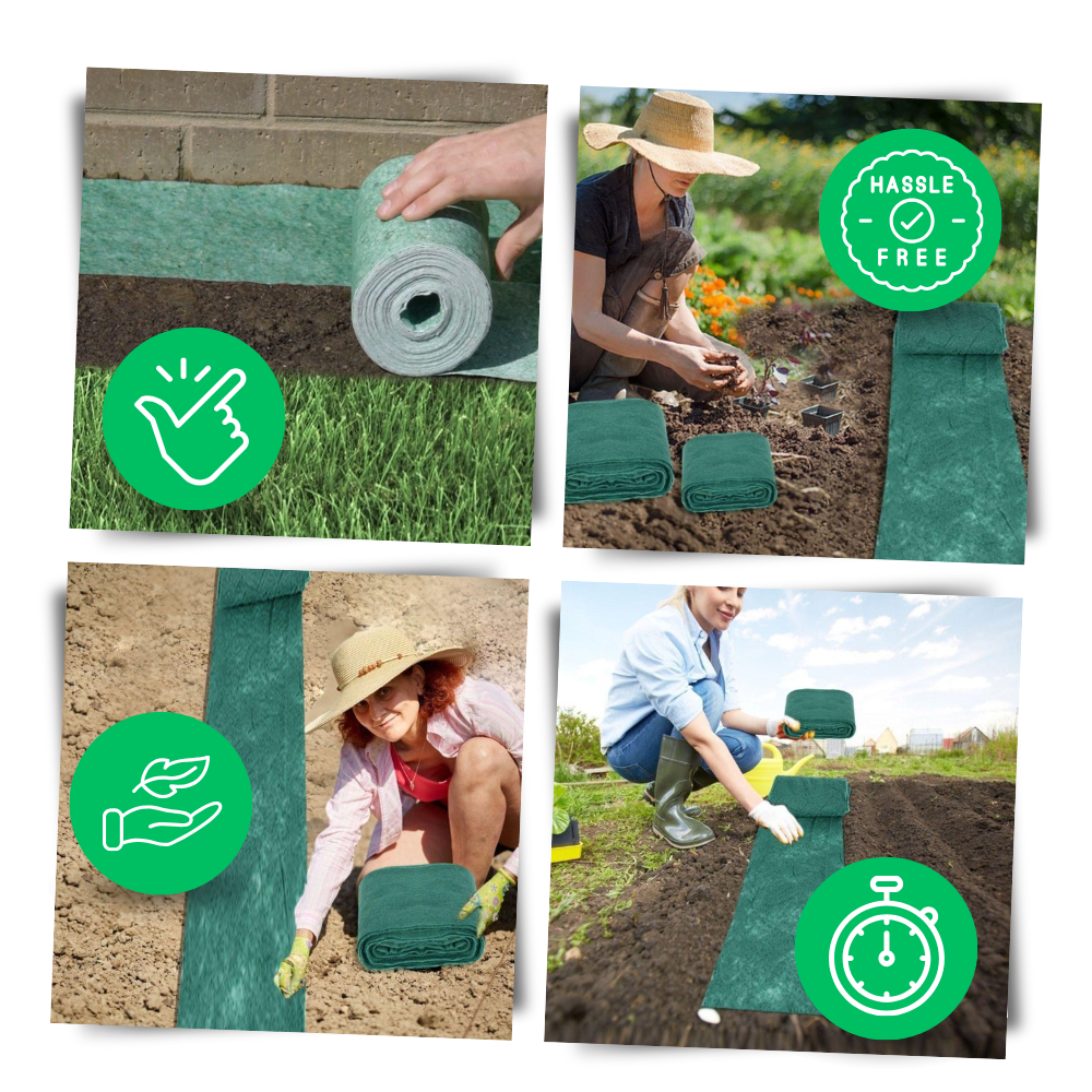 Grass Seed Mat with Embedded Fertilizer and Moisture Retention Fabric