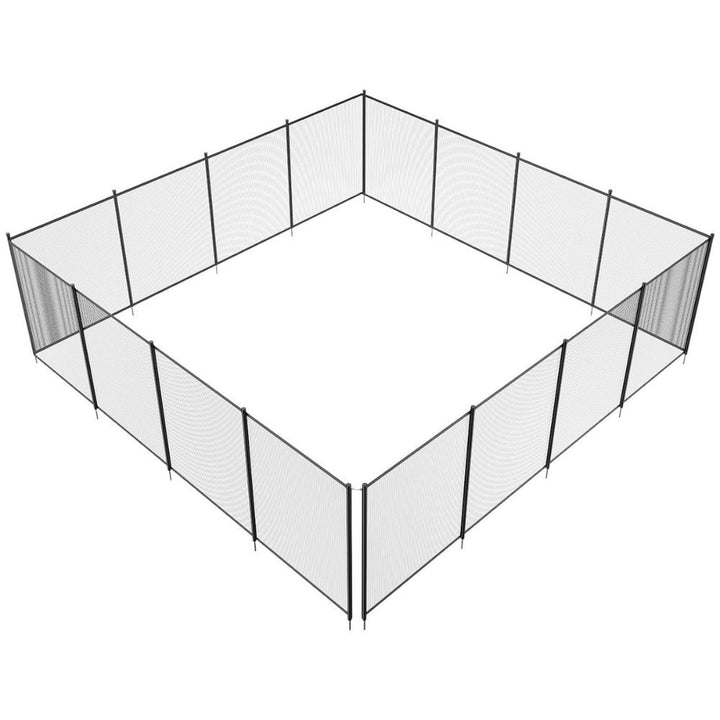 Pool Safety Fence with Teslin PVC Mesh and Rust Resistant Poles for Inground Pools